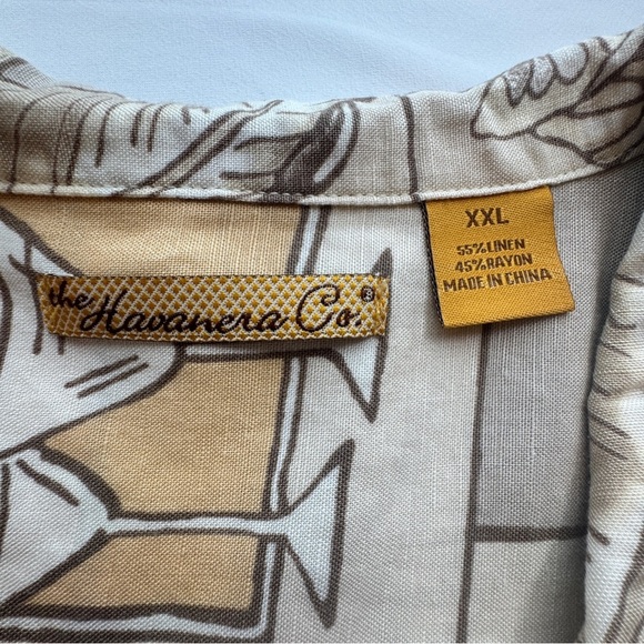 The Havanera Co Linen Shirt Palms Martinis - Picture 11 of 14